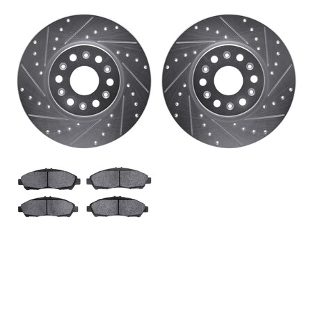 Dynamic Friction Co 7302-48073, Rotors-Drilled and Slotted-Silver with 3000 Series Ceramic Brake Pads, Zinc Coated 7302-48073